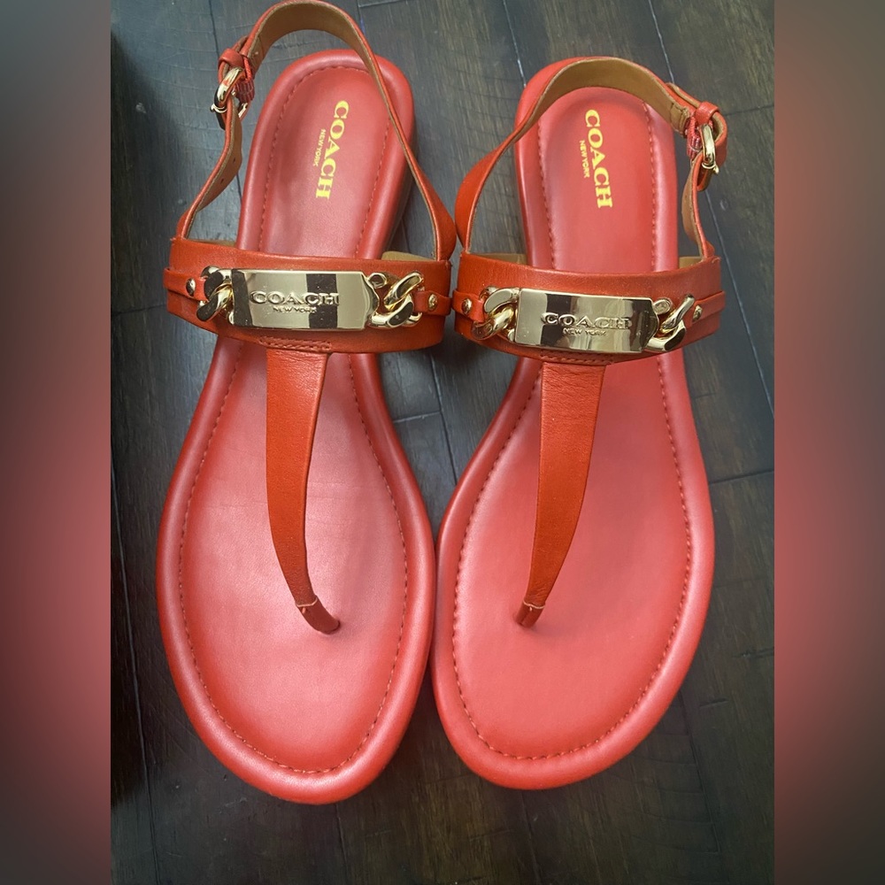 NEW IN BOX Coach Catherine Semi Matte Calf sandals size 8.5.